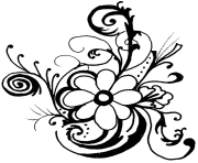 clip art border flower black