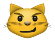 ios emoji cat face with wry smile