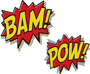 bam pow cartoon message text