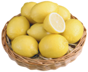 Lemons in Wicker Bowl PNG Clipart