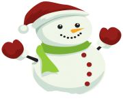 Snowman with Christmas Hat PNG Clipar