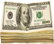 Transparent Wad of Dollars PNG Picture