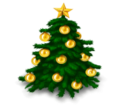 christmas fir tree gold ball png image