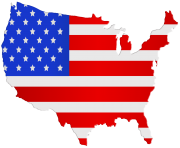 USA Map Flag PNG Clip Art Image