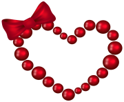 Red Heart with Bow Transparent PNG Clip Art Image