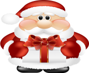 cute santa claus giving a gift