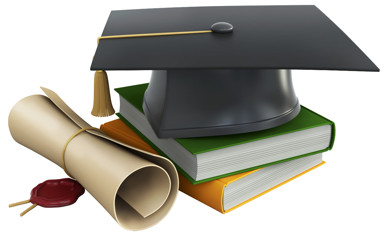 Graduation Cap Books And Diploma PNG Clipart