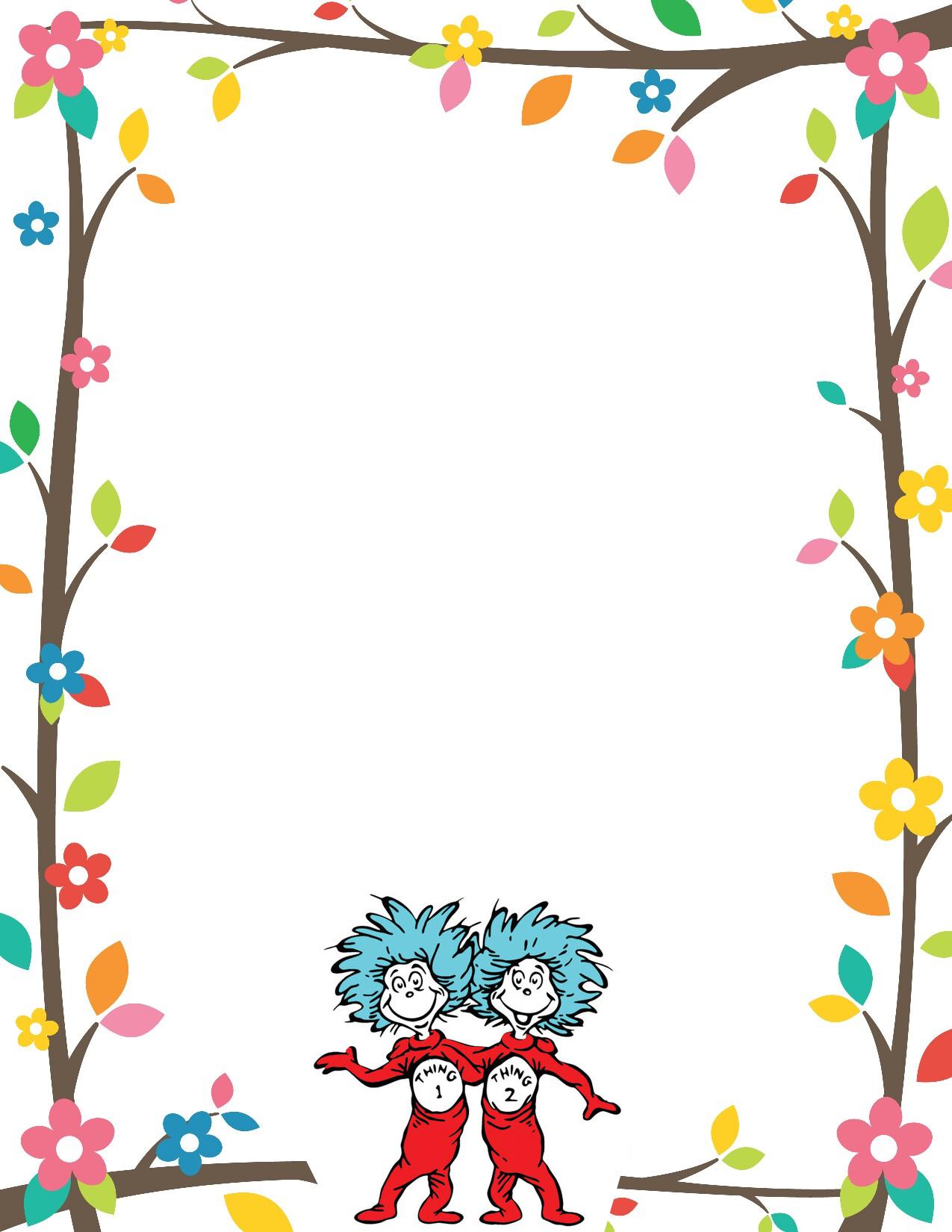 Dr Seuss Border Invitation Free Print