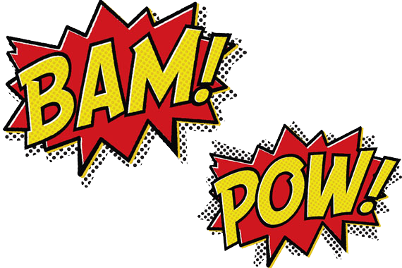 Bam Pow Cartoon Message Text