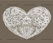 heart shape is made of lace doily element for valentines day or QGSYSE clipart
