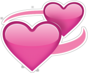 two pink hearts emoji png transparent
