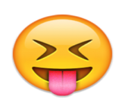 ios emoji face with stuck out tongue and tightly closed eyes