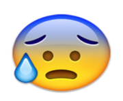 ios emoji face with open mouth and cold sweat