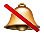 ios emoji bell with cancellation stroke