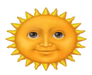 ios emoji sun with face