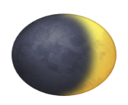 ios emoji waxing crescent moon symbol