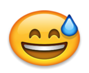 ios emoji smiling face with open mouth and cold sweat