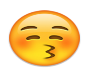 ios emoji kissing face with closed eyes