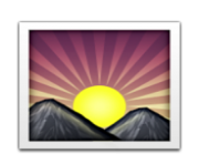 ios emoji sunrise over mountains