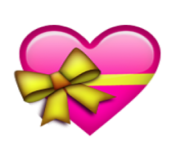 ios emoji heart with ribbon