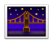 ios emoji bridge at night