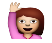 ios emoji happy person raising one hand