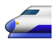 ios emoji high speed train with bullet nose