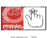 on the finger with text reading just a reminder by andy nortnik V9BLRC clipart