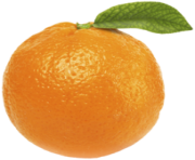 Orange with Leaf PNG Clipart