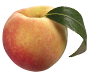 Peach with Green Leaf PNG Clipart