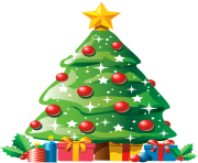 Christmas Tree with Gifts PNG Clipar