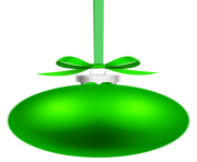 Green Hanging Christmas Ball PNG Clipar