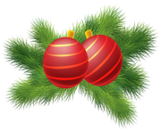 Christmas Decor with Red Christmas Balls PNG Clipa