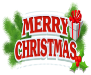 Merry Christmas Decor with Gift PNG Clipar