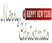 Merry Christmas and New Year Red Text Decor PNG Clipar