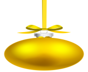 Yellow Hanging Christmas Ball PNG Clipar