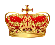 royal gold crown with red precious stones png clipart