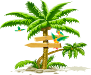 palm tree png image cartoon birds beach