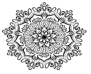 cute mandala sans couleur noir et blanc