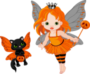 Transparent halloween fairy and cat 0 cliparts