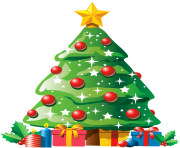 Christmas Tree with Gifts PNG Clipart