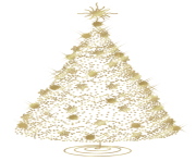 Modern Transparent Christmas Gold Tree PNG Clipart