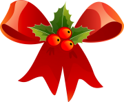 christmas ribbon red holly decoration png