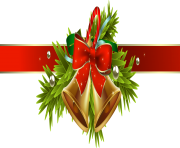 Christmas Ribbon with Christmas Decor PNG Clipart
