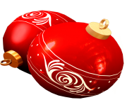 two red christmas ball toy png image