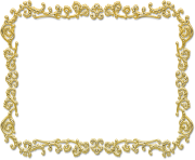 Rectangular Gold Photo Frame PNG Transparent
