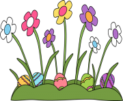 easter flowers eggs png