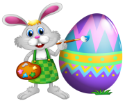 Easter Bunny and Colored Egg PNG Picture
