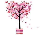 mothers day tree love heart flowers png