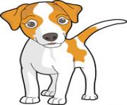 dog clip art white and orange